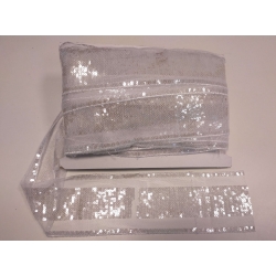 Taśma cekinowa biała