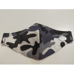 Maseczka ochronna bawełniana moro-niebieska