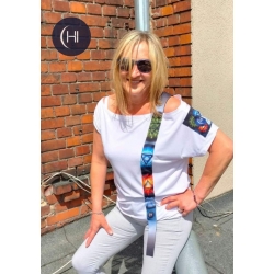 Bluzka biała z opadającym ramieniem CHI