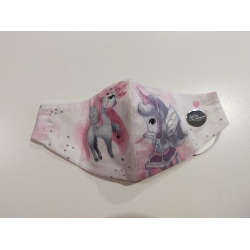 Maseczka ochronna dziecięca bawełniana  wzór jednorożec