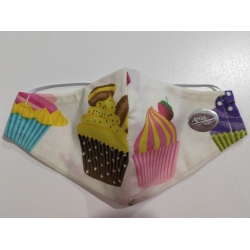 Maseczka ochronna dziecięca bawełniana wzór babeczki