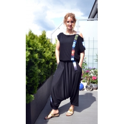 Bluzka czarna z opadającym ramieniem CHI